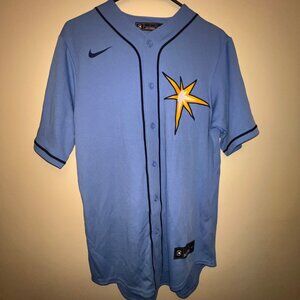 Nike Tampa‎ Bay Rays Wander Franco #5 MLB Jersey Blue Size small